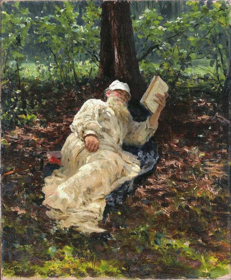 Lev Nikolaïevitch Tolstoï hviler i skogen. - Ilya Repin