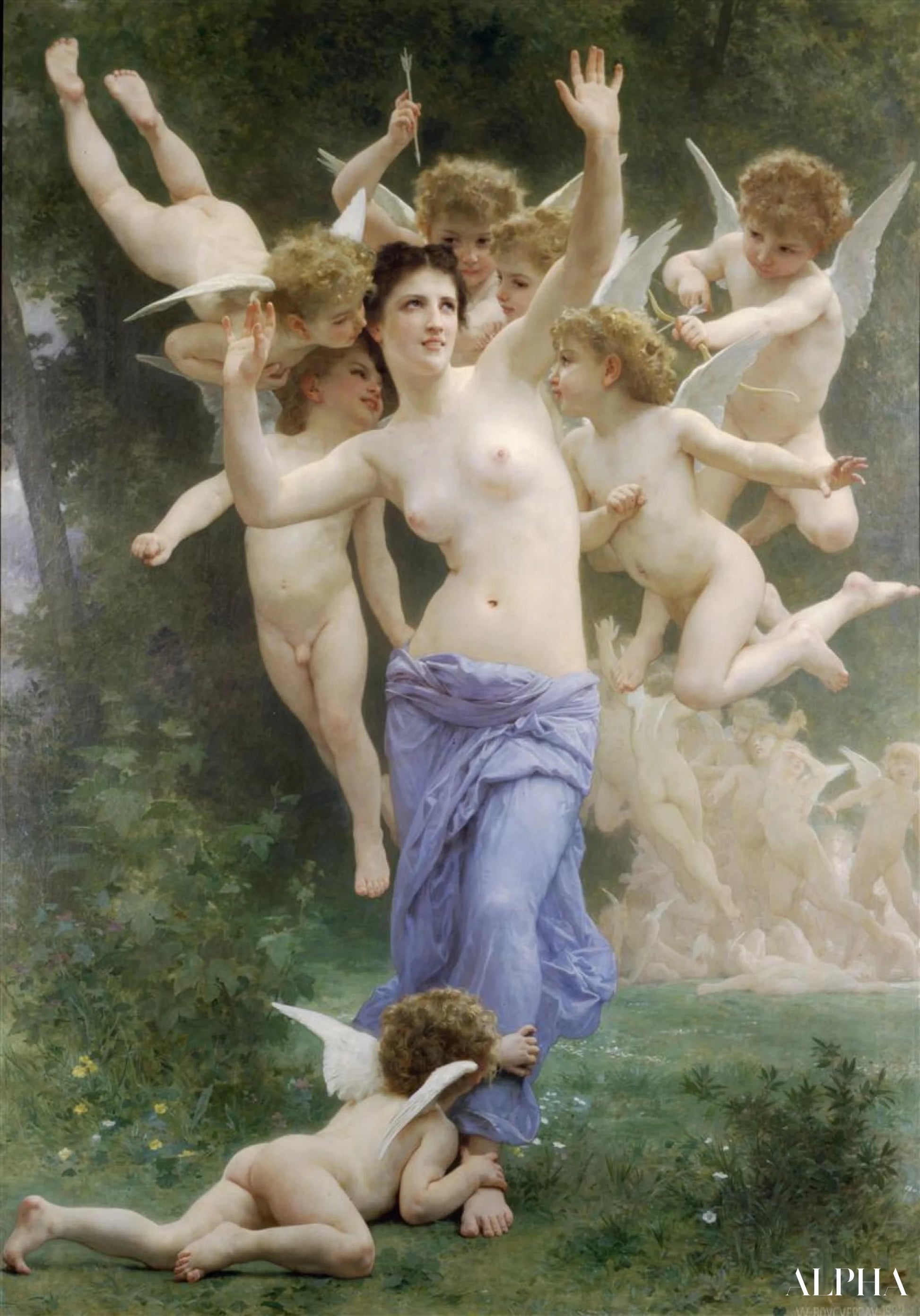 Hjertets oppvåkning - William Bouguereau - Høykvalitets reproduksjoner av malerier og bilder