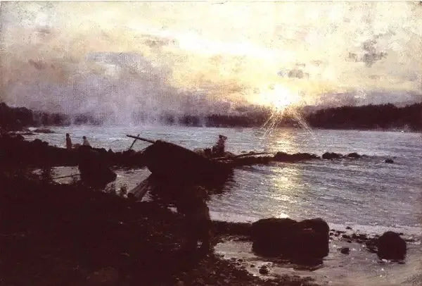 Solnedgang over den vestlige Dvina - Ilya Repin