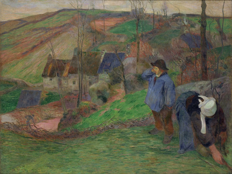 Vinter i Pont-Aven, liten bretoner og plukker - Paul Gauguin