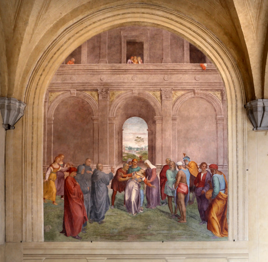 Frelse av kvinnen besatt av djevelen - Andrea del Sarto