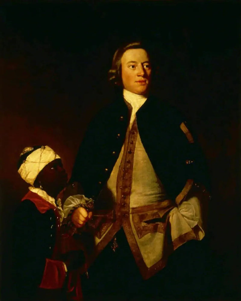 Løytnant, deretter kaptein, Paul Henry Ourry, parlamentsmedlem (1719-1783) med « Jersey » - Joshua Reynolds