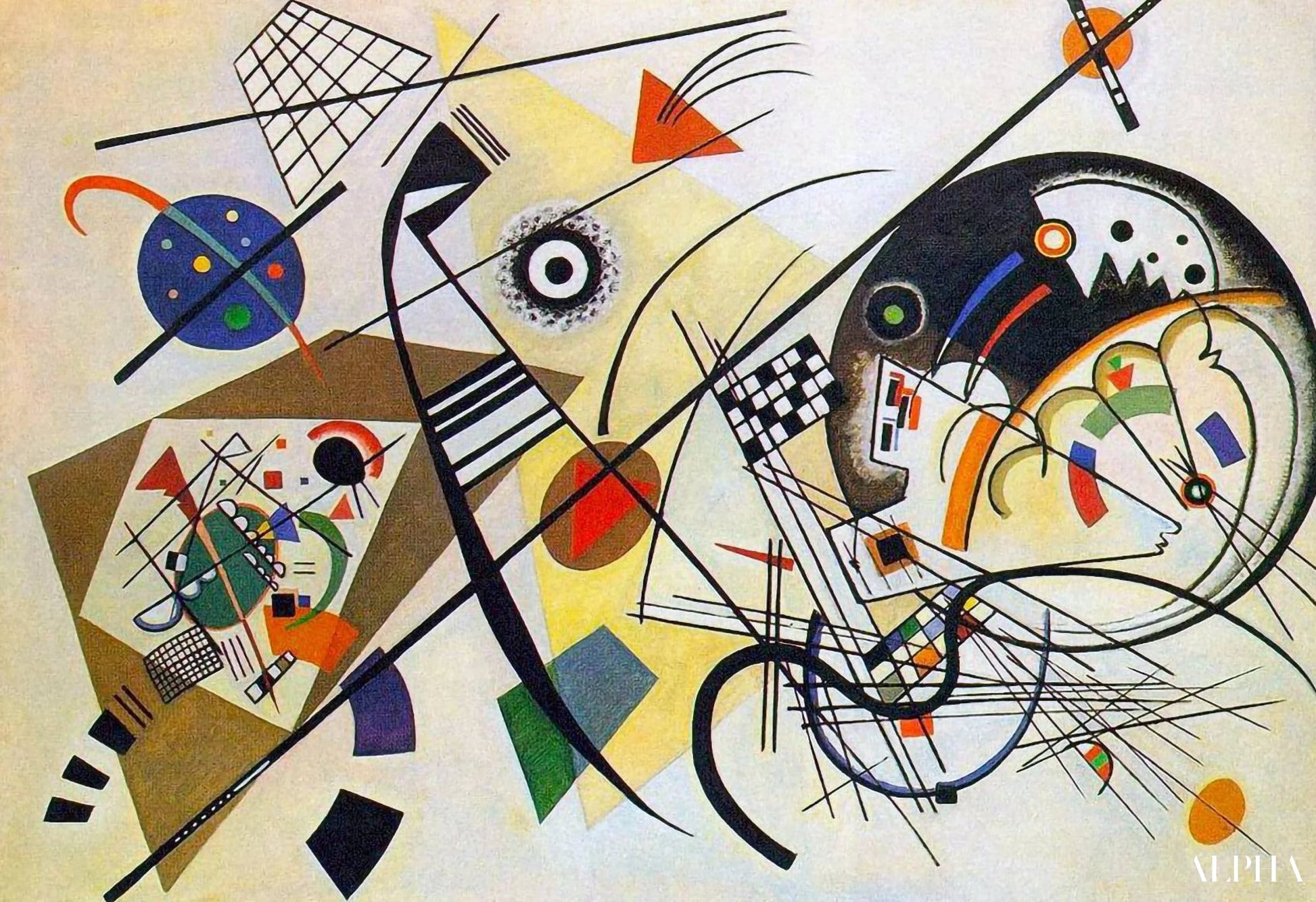 Tverrgående linje - Vassily Kandinsky - Høykvalitets reproduksjoner av malerier og bilder