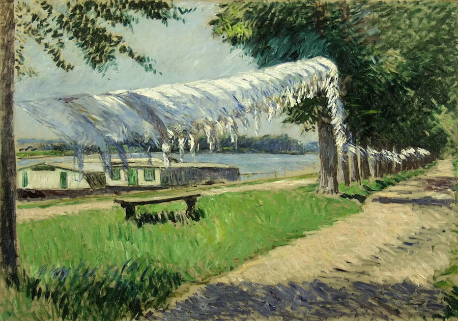Tørkestativ ved bredden av Seinen, Petit Gennevilliers - Gustave Caillebotte