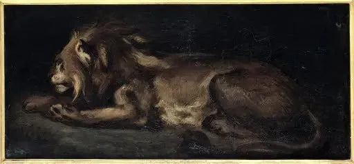 Løven som ligger - Eugène Delacroix