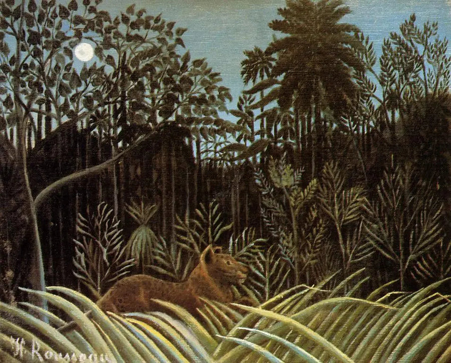 Løve i jungelen - Henri Rousseau