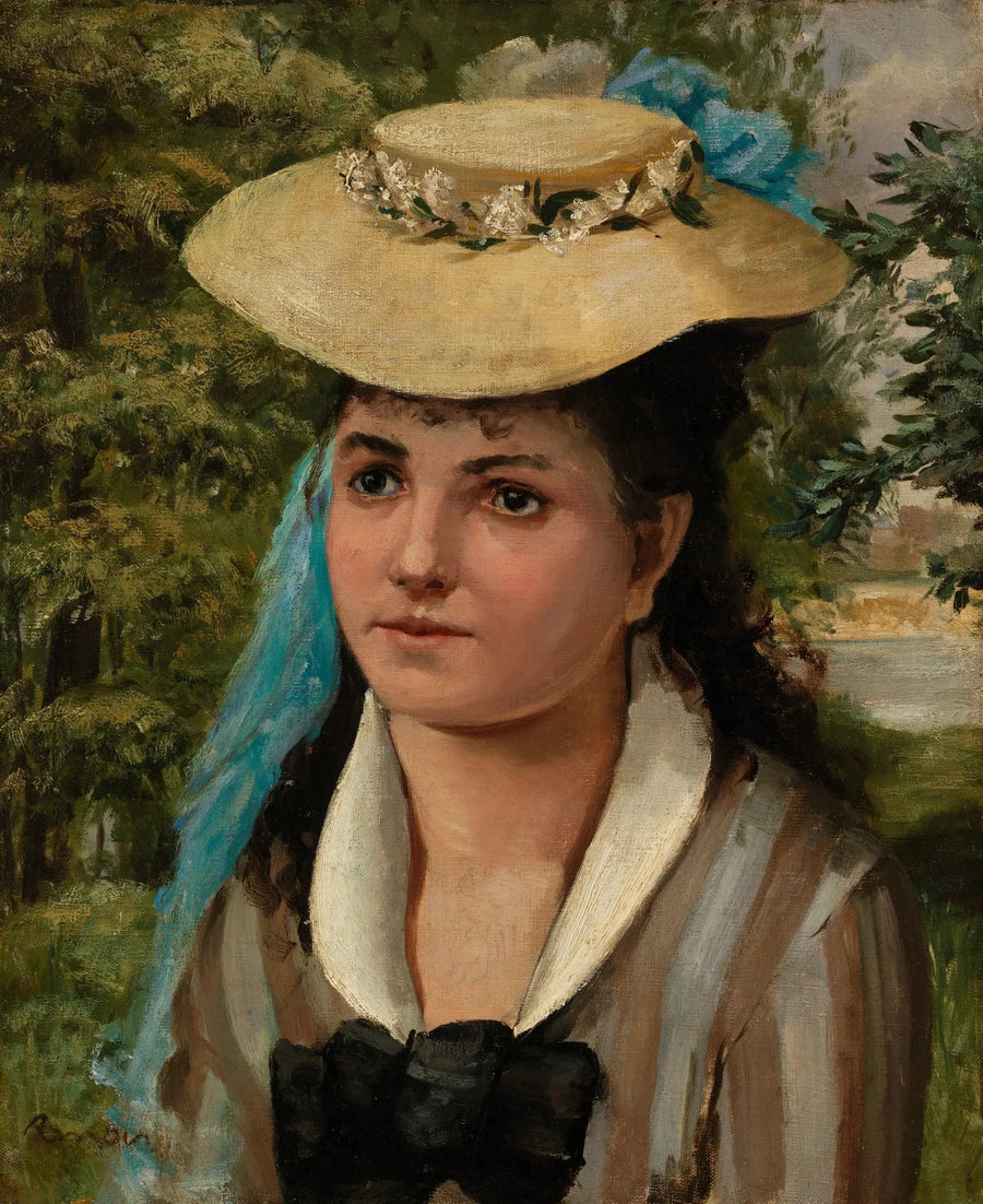 Lise med stråhatt (Ung jente med stråhatt) - Pierre-Auguste Renoir