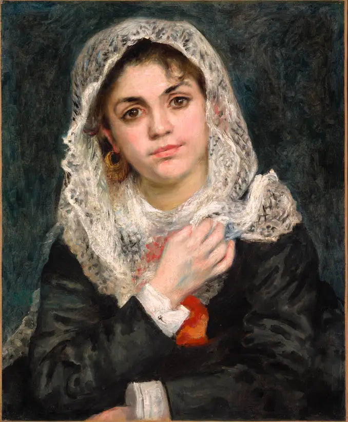 Lise i en Hvit Sjall - Pierre-Auguste Renoir