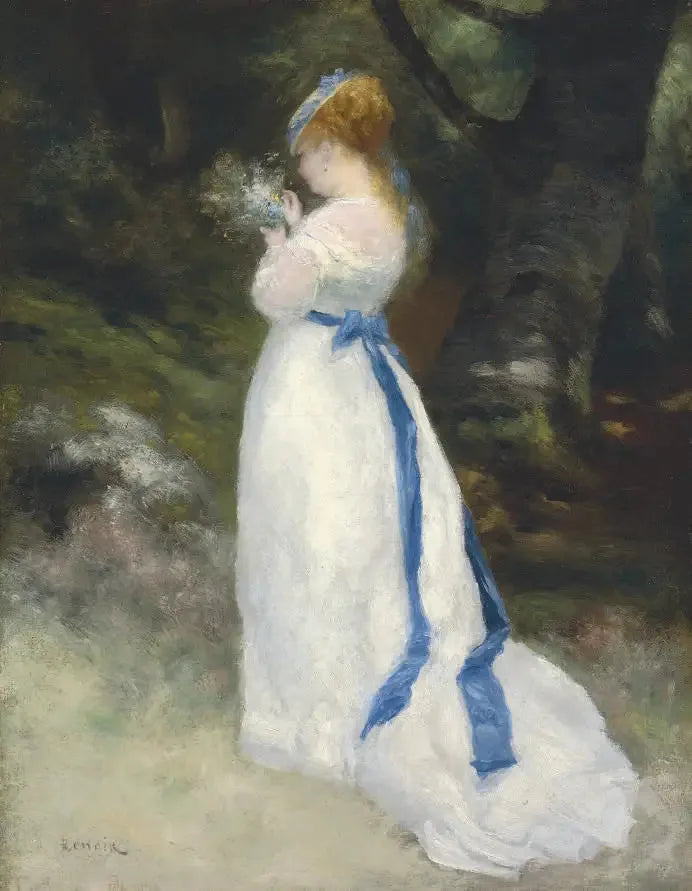 Lise som holder en bukett med ville blomster - Pierre-Auguste Renoir