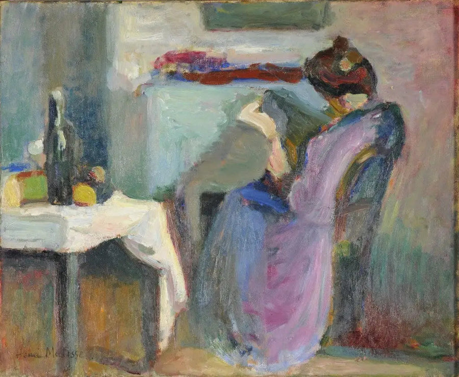 Lesebrett i lilla kjole - Henri Matisse