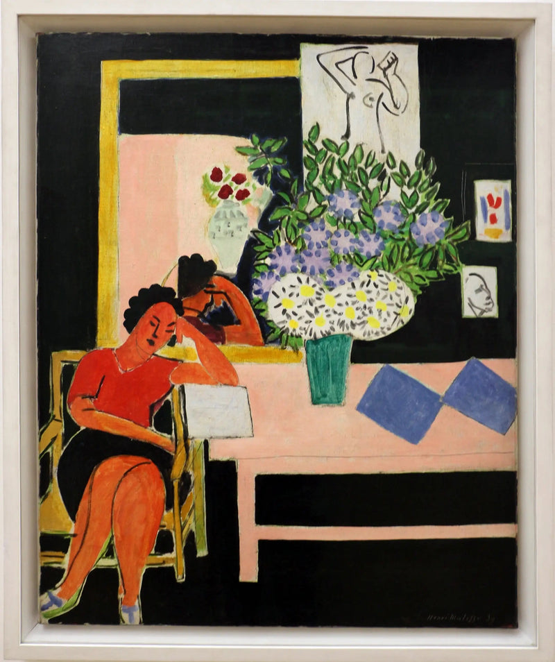 Leselampe på svart bakgrunn - Henri Matisse