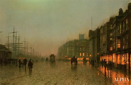 Liverpool depuis Wapping - John atkinson grimshaw - Reproductions de tableaux et peintures haut de gamme