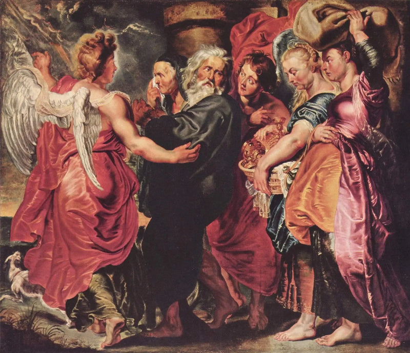Lot og hans familie som flykter fra Sodoma - Peter Paul Rubens