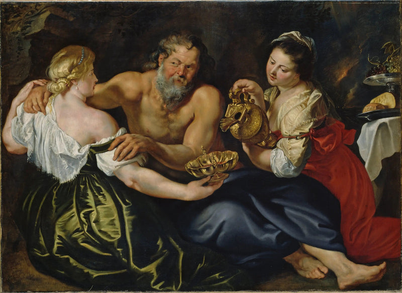 Lot og hans døtre i en stein-hule - Peter Paul Rubens