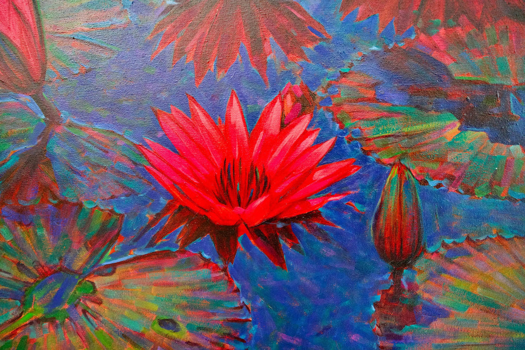 Lotus Rose | 80 x 120 cm image 5 reproduction d’œuvre d’art à l’huile