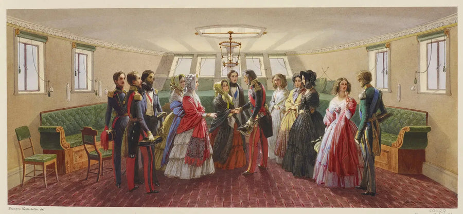 Louis-Philippe tar avskjed med dronning Victoria om bord på kongeskipet - Franz Xaver Winterhalter

Source:
Louis-Philippe prenant congé de la reine Victoria à bord du yacht royal - Franz Xaver Winterhalter