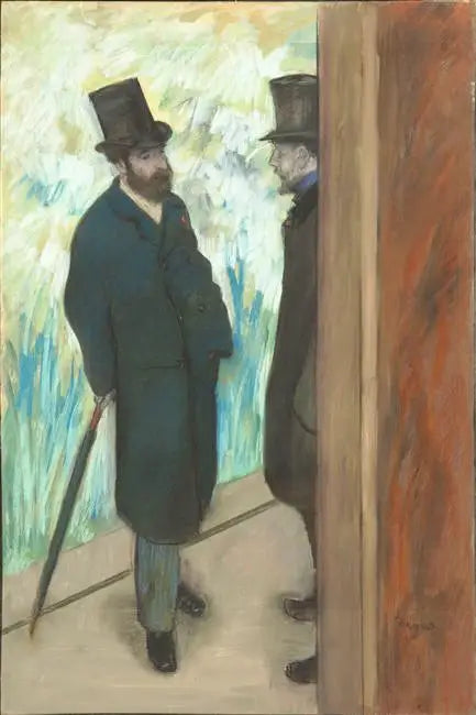 Ludovic Halévy og Albert Boulanger-Cavé bak kulissene til Operaen - Edgar Degas