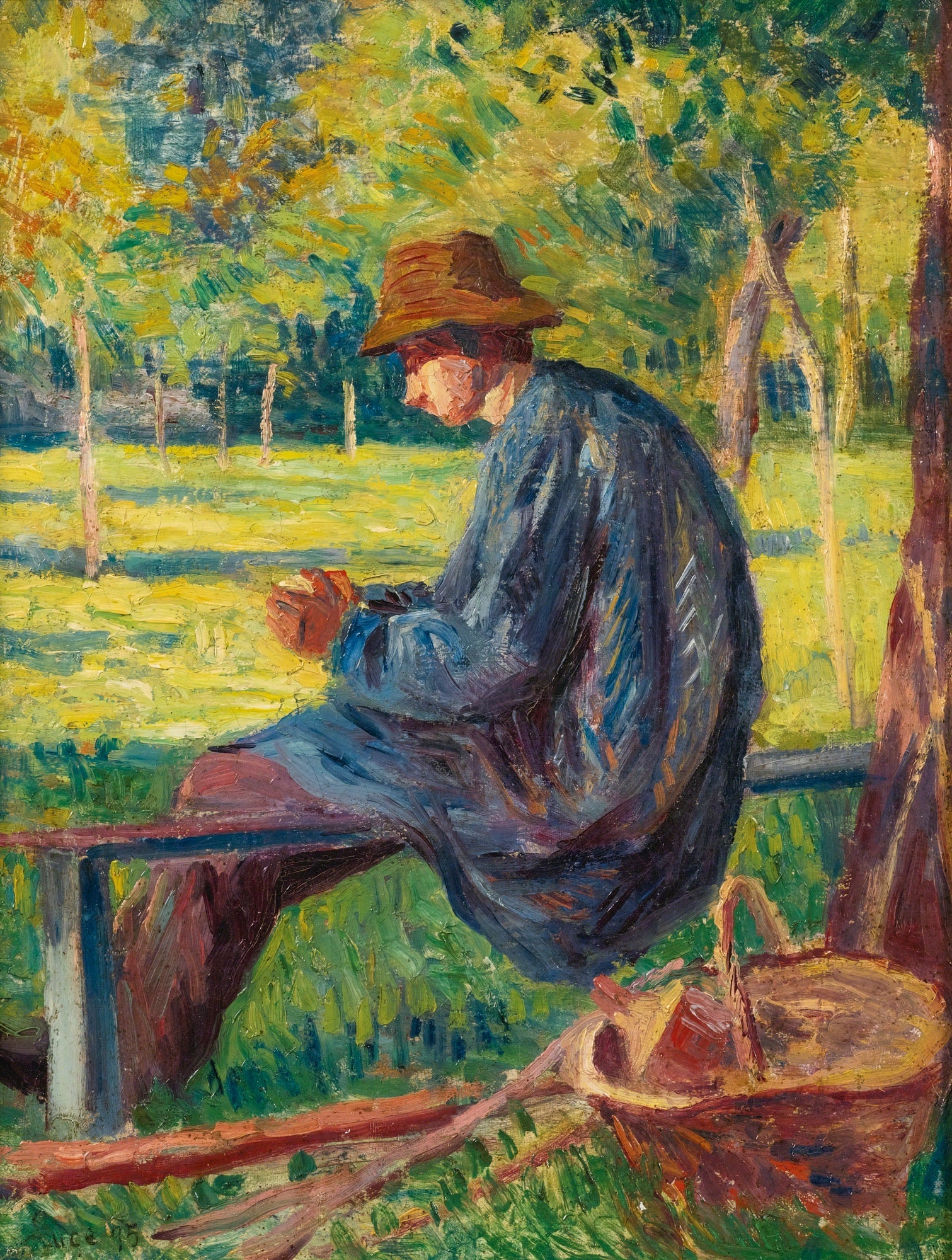 Ludovic Rodo Pissarro dans le Jardin de son père à Eragny - Maximilien Luce - Alpha Reproduction