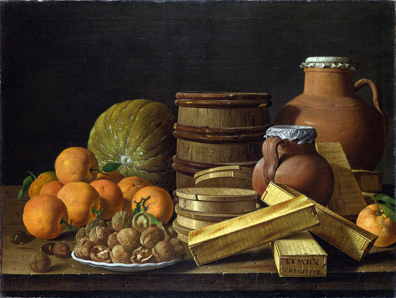 Nature morte avec oranges, noix et boîtes de bonbons - Luis Egidio Meléndez