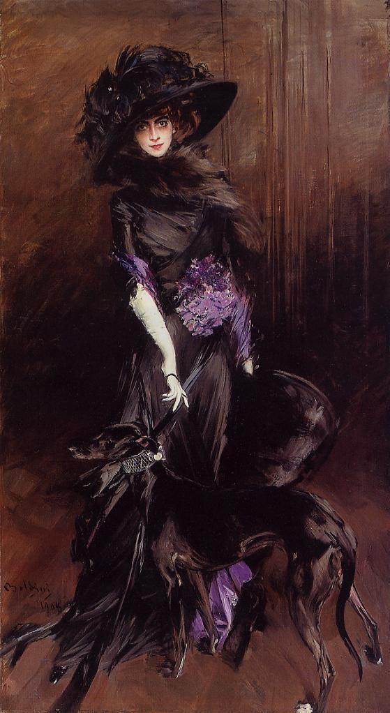 Luisa Casati (1881-1957) med en greyhound - Giovanni Boldini