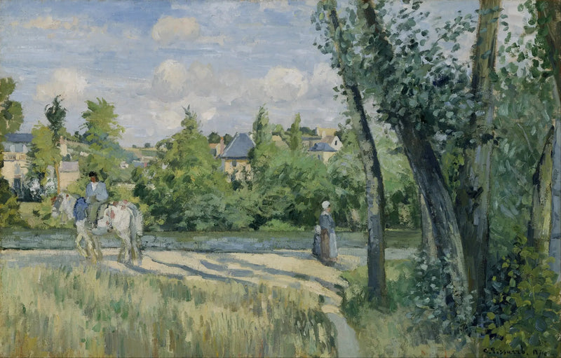 Sollys på veien, Pontoise - Camille Pissarro