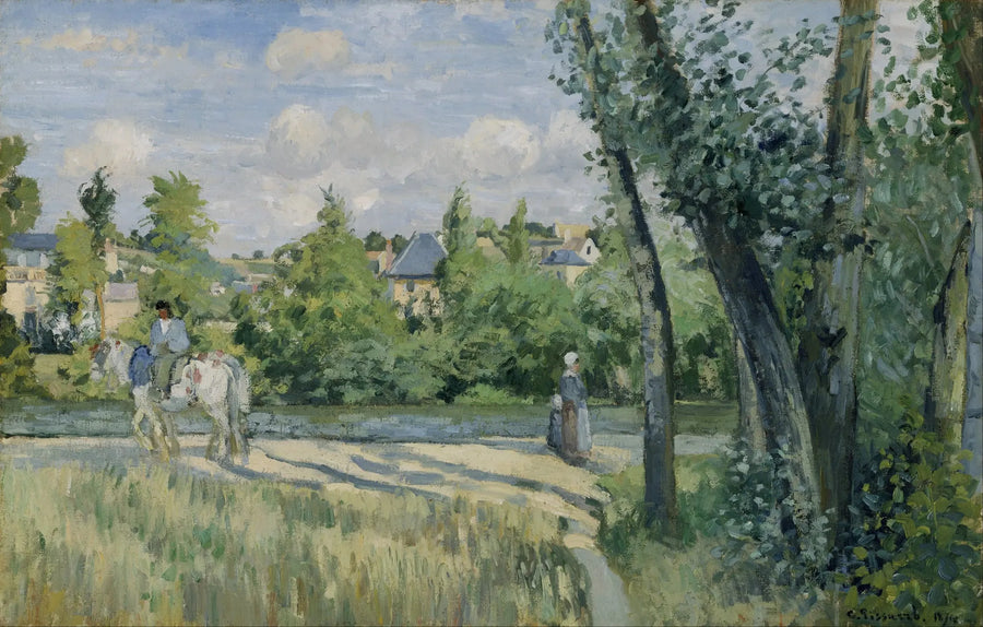 Sollys på veien, Pontoise - Camille Pissarro