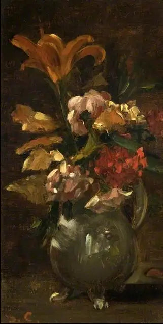 Lys og krysantemum - Gustave Courbet