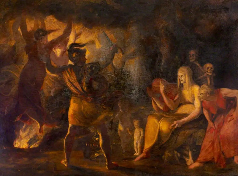 Macbeth og heksene (utdrag fra «Macbeth» av William Shakespeare) (uferdig) - Joshua Reynolds