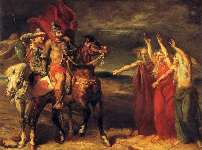 Macbeth og de tre heksene - Théodore Chassériau