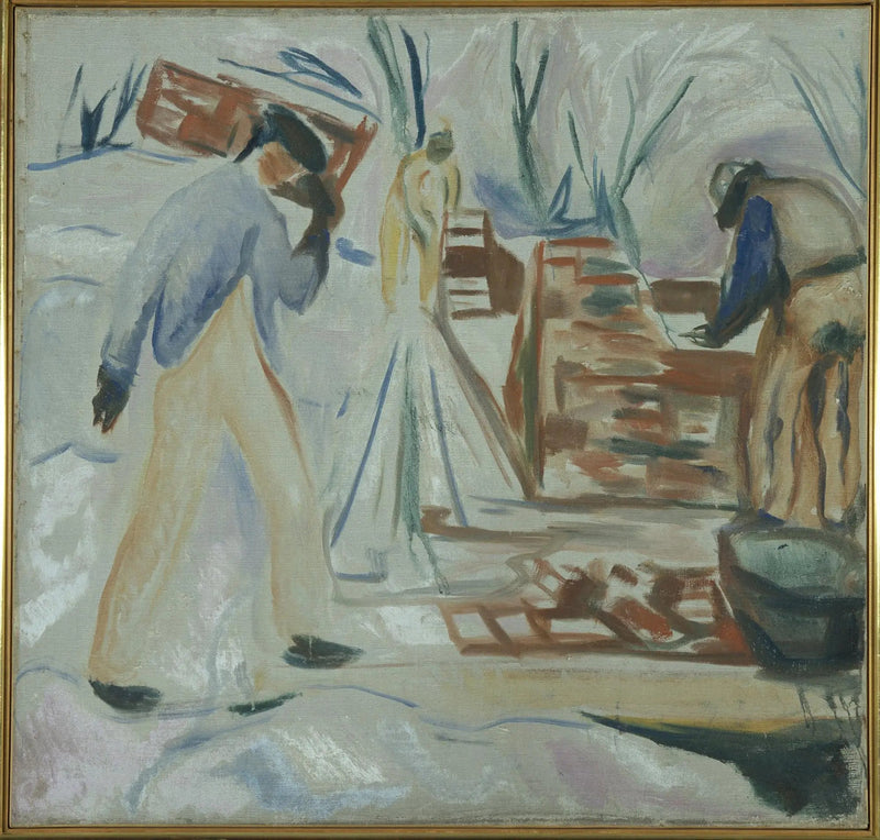 Murer som arbeider på studiobygningen - Edvard Munch
