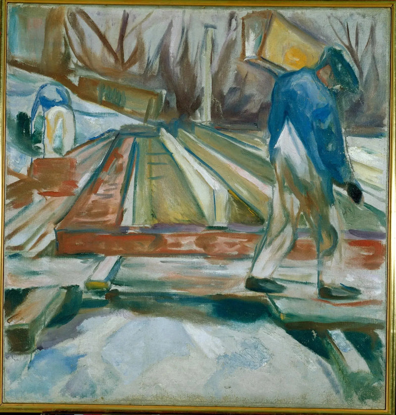 Murer som arbeider på studiobygningen - Edvard Munch