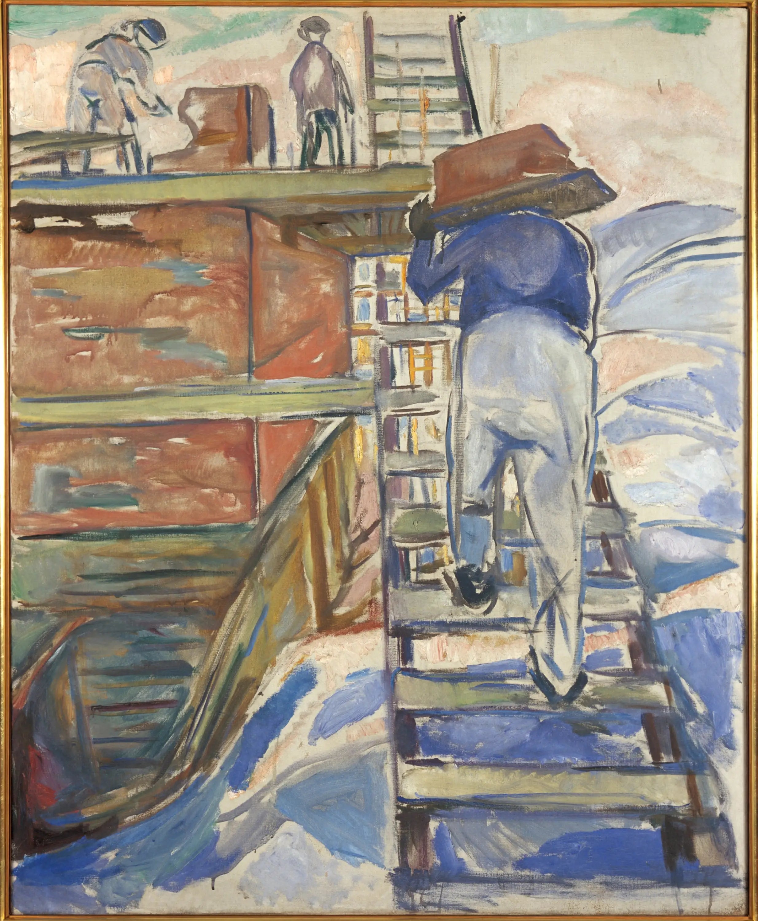 Reproduction du tableau « Maçon sur l'échelle - Edvard Munch » par Alpha Reproduction en peinture à l’huile