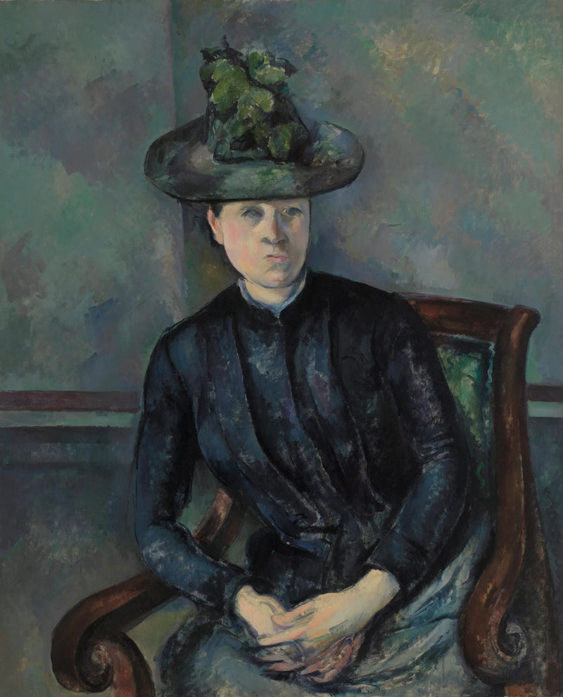 Madame Cézanne med grønn hatt - Paul Cézanne