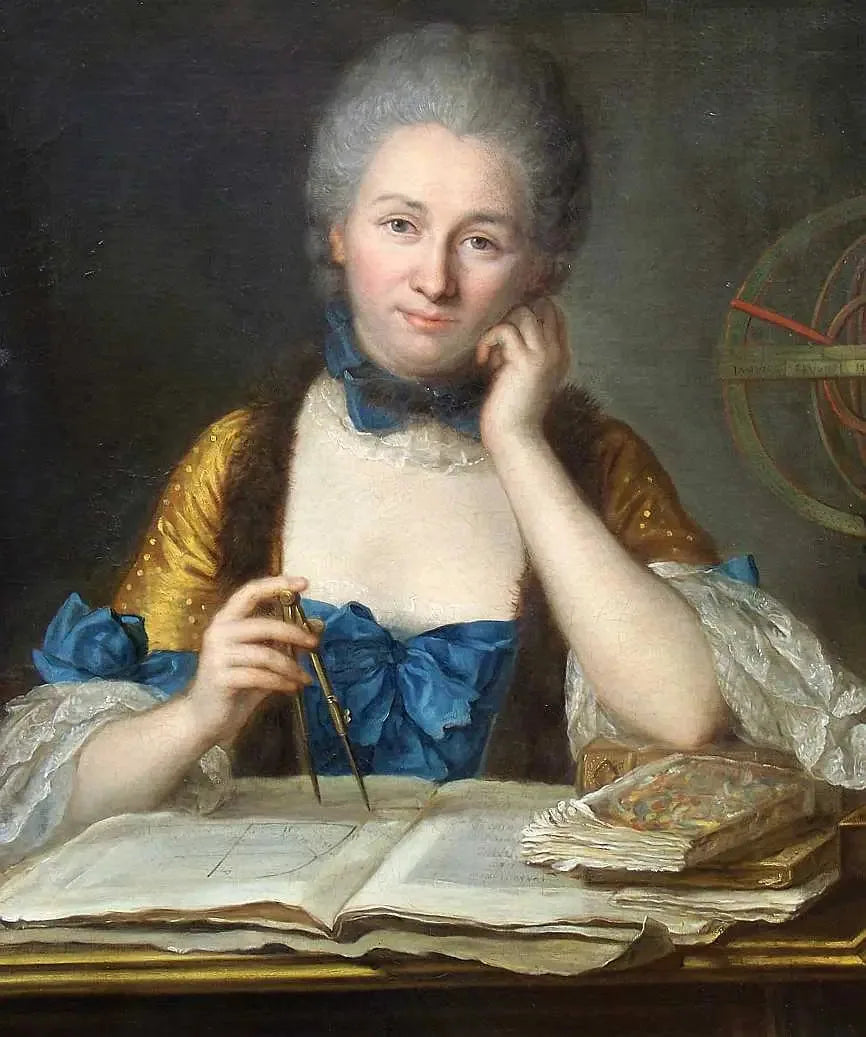 Dame Du Châtelet på sitt kontor - Maurice-Quentin de La Tour