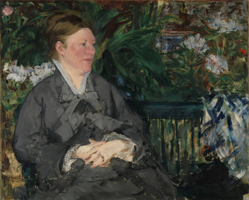 Madame Édouard Manet i drivhuset - Édouard Manet