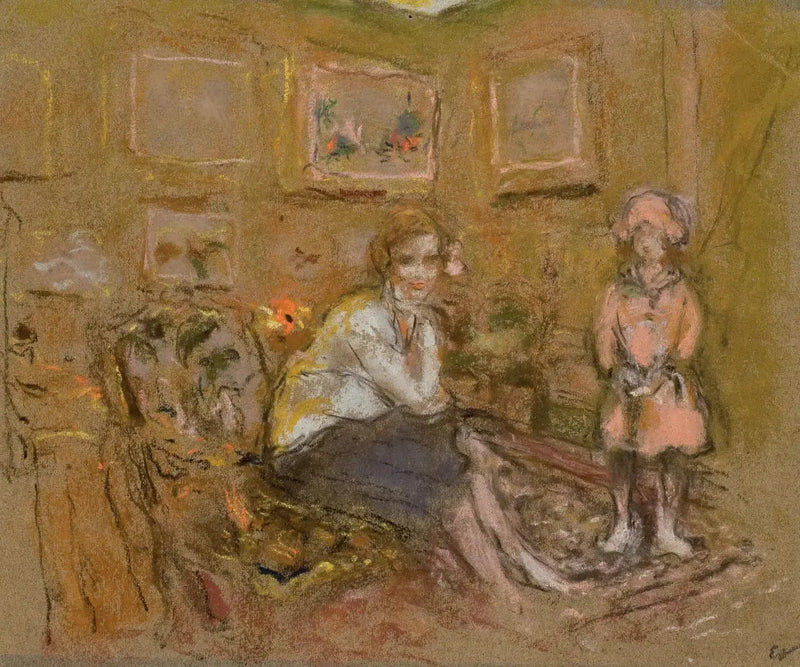 Madame Gaston Lévy og datteren - Édouard Vuillard