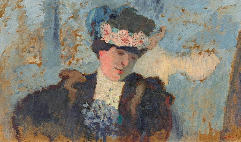 Madame Hessel med hatt pyntet med roser - Édouard Vuillard