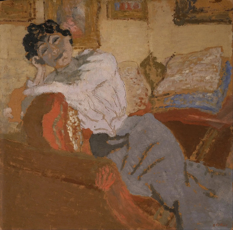 Madame Hessel på Sofaen - Édouard Vuillard