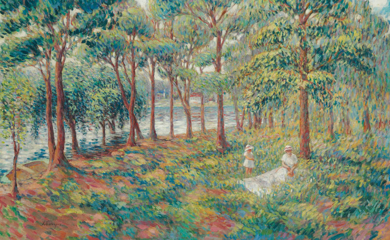Madame Lebasque et sa fille au bord de la Marne - Henri Lebasque