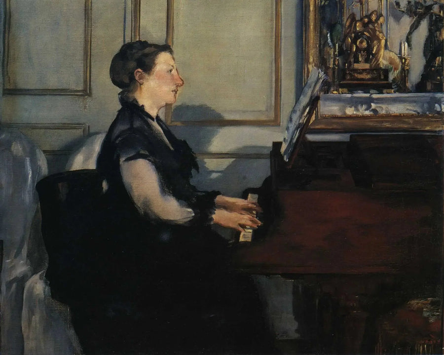 Madame Manet ved pianoet - Édouard Manet
