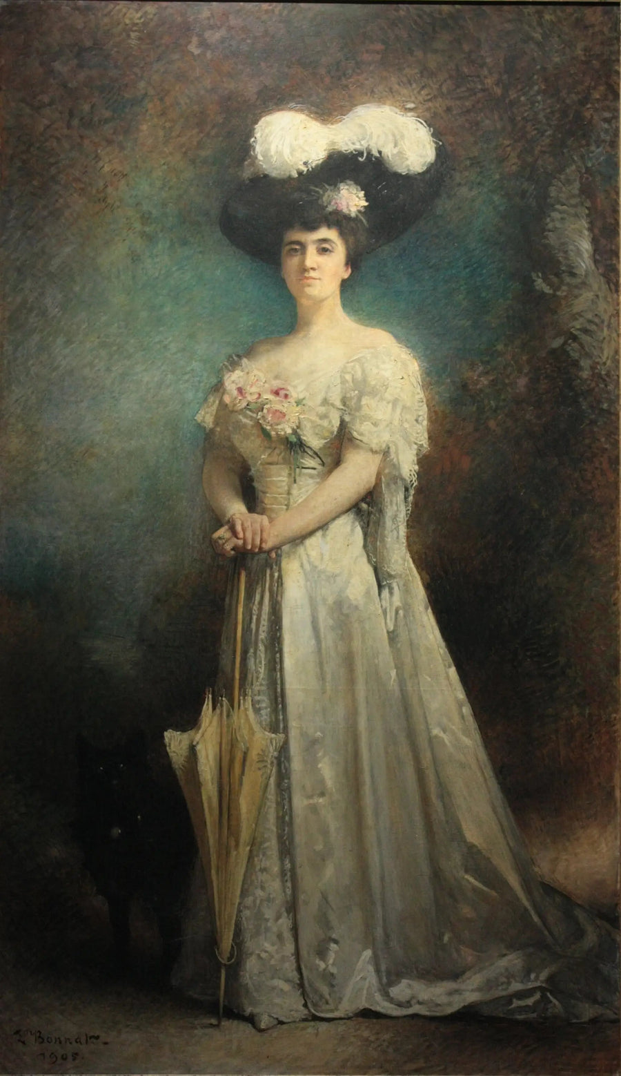 Madame Maurice Pascal og hennes hund Tiny - Léon Bonnat