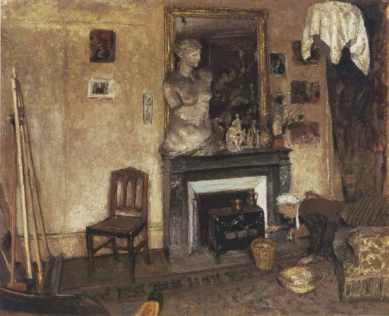 Madame Vuillard tenner lyset - Édouard Vuillard