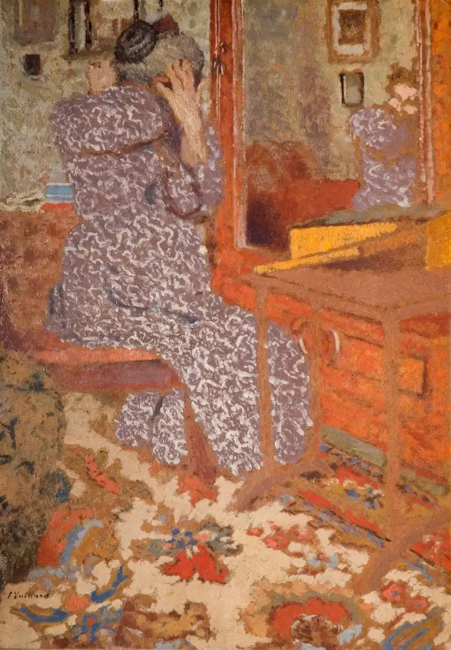 Madame Vuillard som ordner håret sitt - Édouard Vuillard