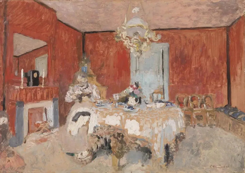 Madame Vuillard i spisestuen i Villerville - Édouard Vuillard