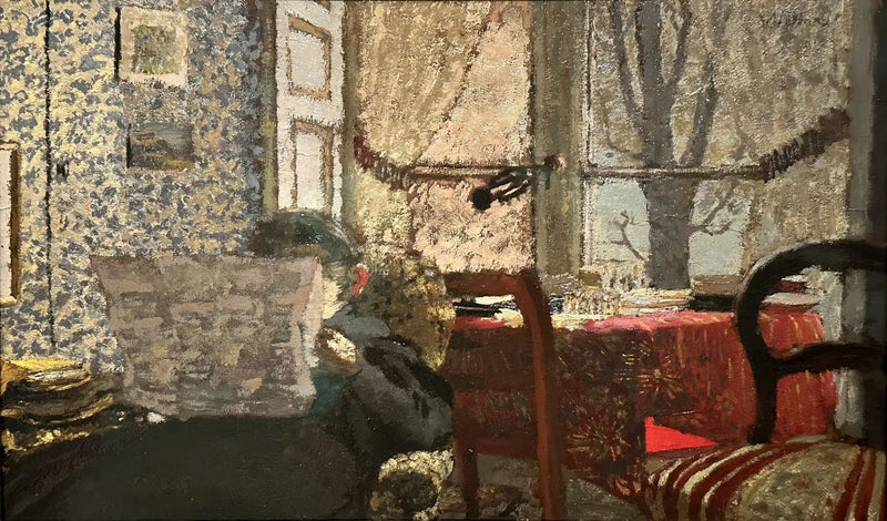Madame Vuillard leser avisen - Édouard Vuillard