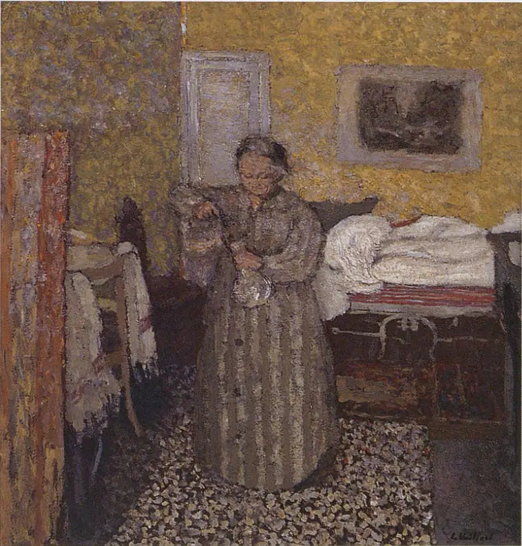 Madame Vuillard fyller en karaffel - Édouard Vuillard