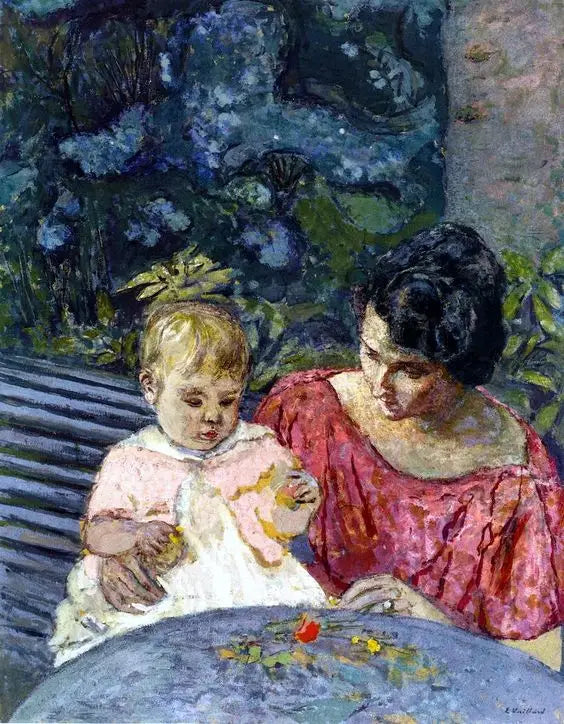 Madeleine Descorps og sønn Bernard - Édouard Vuillard