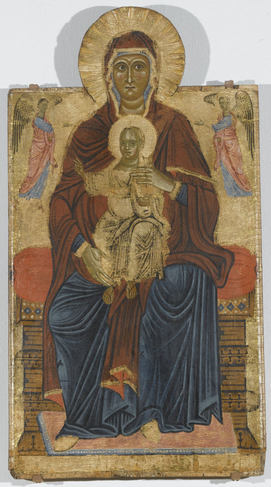 Jungfru med barnet omgitt av to engler - Master of the Bigallo Crucifix