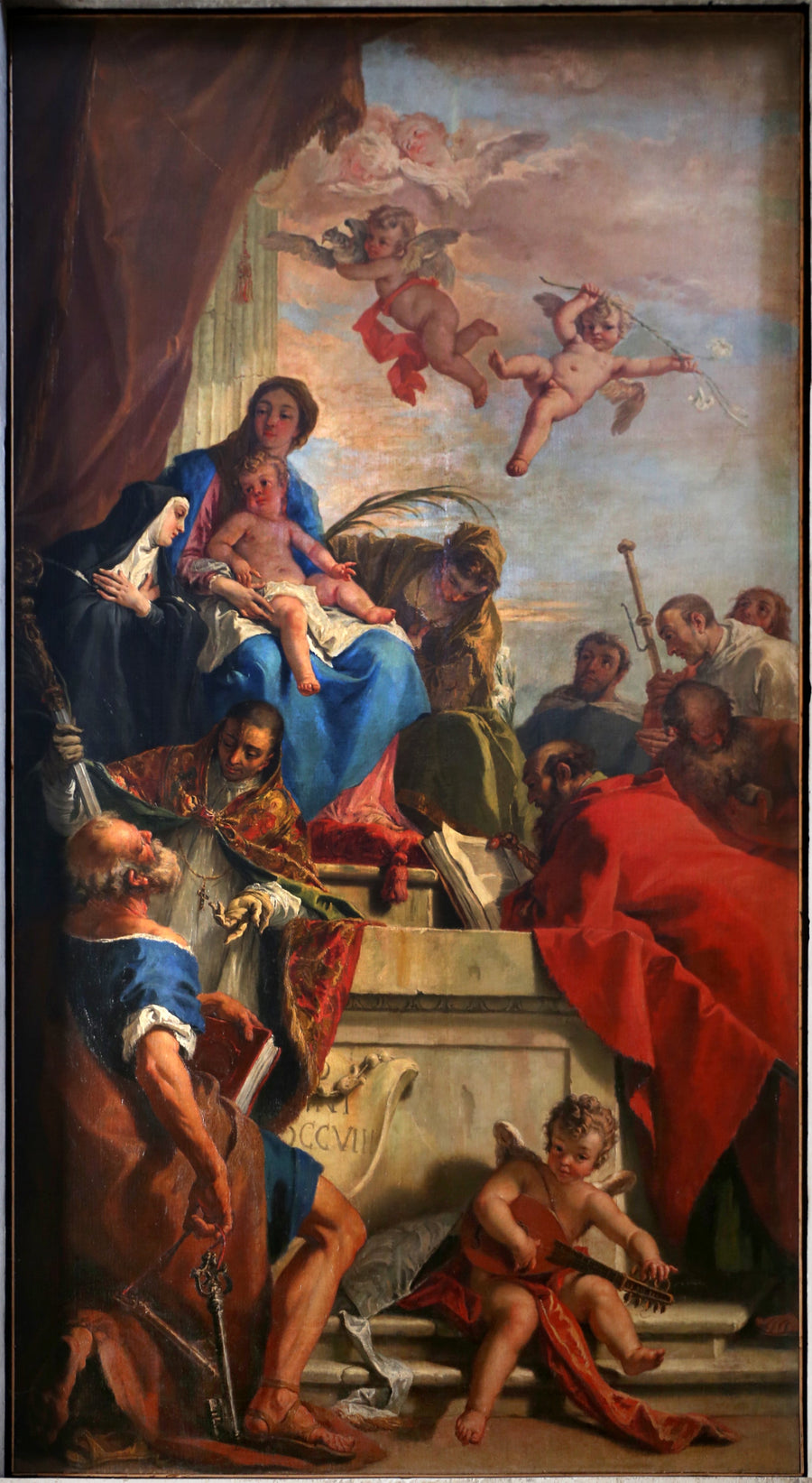 Madonna med baby og helgener - Sebastiano Ricci