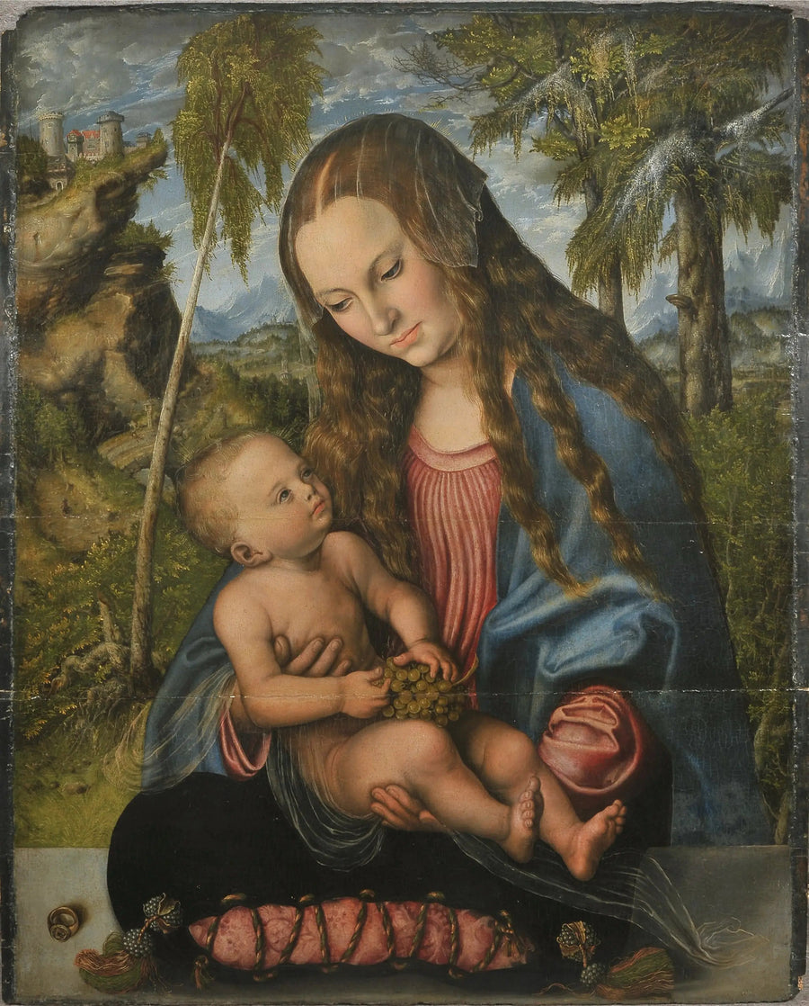 Madone under juletreet. - Lucas Cranach den eldre